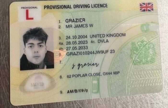 UK PROVISIONAL DRIVING LICENCE