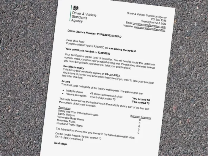 Buy Theory Test Certificate - Image 2